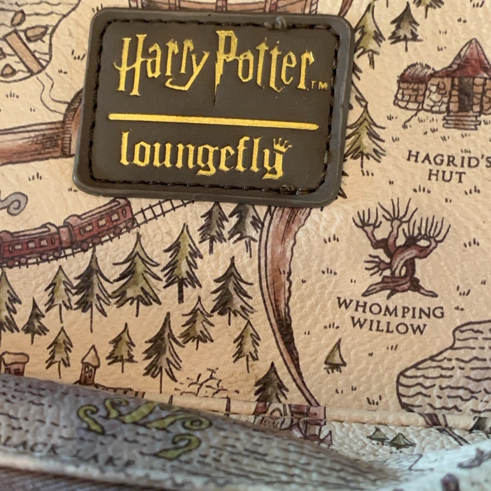 Loungefly Harry Potter School Grounds Map Pattern Mini Backpack Bag- Pre Owned - Picture 2 of 7